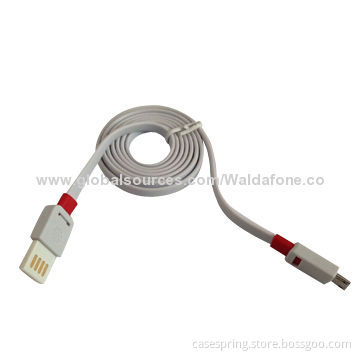 Dual USB flat noodle micro USB charging and data sync cable for Samsung, HTCNew